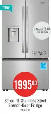 The Brick Whirlpool 36 30 Cu. Ft. French-Door Refrigerator with Dual Ice Makers - Stainless Steel - WRFF3736SZ offer