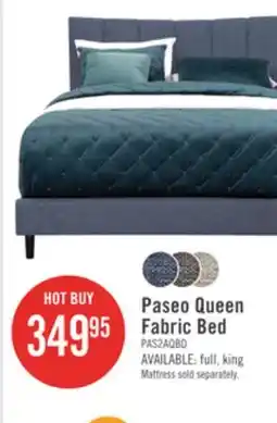 The Brick Paseo Upholstered Platform Bed in Navy Fabric - Queen Size offer