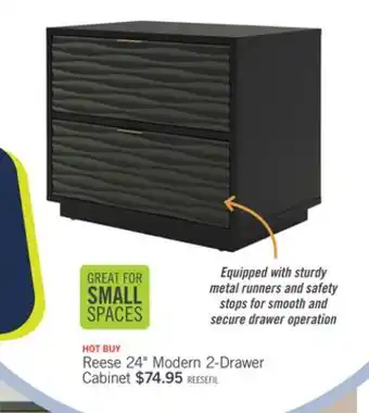 The Brick Reese 24 Modern 2-Drawer Cabinet - Black offer