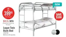 The Brick Logan Bunk Bed with Ladders & Guard Rail for Kids, Grey Metal - Twin/Twin offer