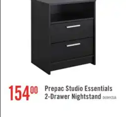 The Brick Prepac Studio Essentials 2-Drawer Nightstand - Black offer