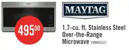 The Brick Maytag 1.7 Cu. Ft. Over-the-Range Microwave with 900 Watts Cooking - Stainless Steel - YMMMS4230PZ offer