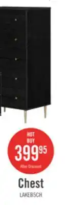 The Brick Lake Bedroom Chest of Drawers, 5-Drawer, 29W x 52H, Made in Canada, Glam - Black offer