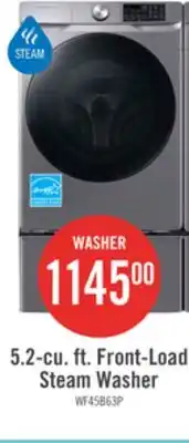 The Brick Samsung 5.2 Cu. Ft. Front-Load Steam Washer - Grey - Stackable - WF45B6300AP/US offer