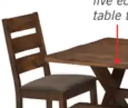 The Brick Plum 6pc Dining Set with Table, Bench & 4 Chairs, Wood, Live-Edge Look, 70.75W- Nutmeg Brown offer