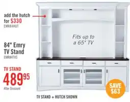 The Brick Emry 84 TV Stand with Storage and Cable Management for TVs up to 90- White offer