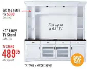 The Brick Emry 84 TV Stand with Storage and Cable Management for TVs up to 90- White offer