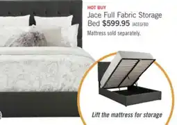 The Brick Jace Upholstered Storage Platform Bed in Grey Fabric, Tufted - Full Size offer