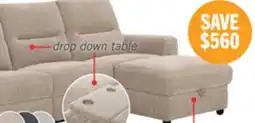 The Brick Meadow 2-Piece Right-Facing Chenille Fabric Power Reclining Sectional with Storage Chaise - Taupe offer