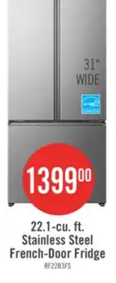 The Brick Hisense 31.3 22.1 Cu. Ft. French-Door Refrigerator - Stainless Steel - RF22B3FSE offer