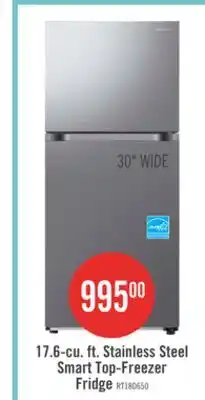 The Brick Samsung 30 17.6 Cu. Ft. Smart Top-Freezer Refrigerator - Stainless Steel - RT18DG6500SRAC offer