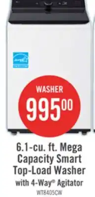 The Brick LG 6.1 Cu. Ft. Smart Top-Load High-Efficiency Washer - White - WT8405CW offer