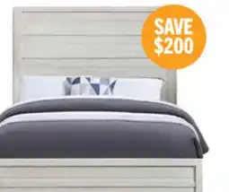 The Brick Haven Panel Bed with Headboard & Frame, White - Queen Size offer