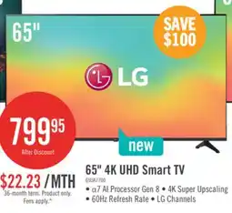 The Brick LG 65 UA77 4K UHD Smart TV offer