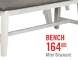 The Brick Echo Dining Bench with Linen-Look Fabric, Wood, 47.24W - White/Grey offer