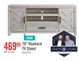 The Brick Scott Living Hayward 70 Modern TV Stand with Storage and Cable Management for TVs up to 75 - White offer