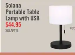The Brick Solana 11 Modern Metal Acrylic Portable Indoor/Outdoor Table Lamp with USB Port - Black offer