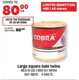 BMR Large square bale twine offer