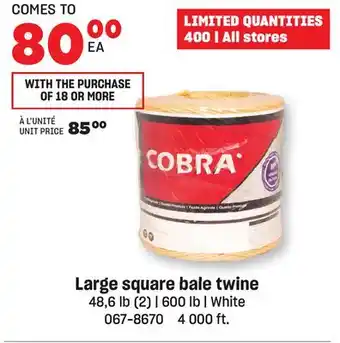 BMR Large square bale twine offer