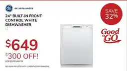 Goemans Appliances GE APPLIANCES 24 BUILT-IN FRONT CONTROL WHITE DISHWASHER offer