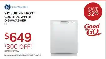 Goemans Appliances GE APPLIANCES 24 BUILT-IN FRONT CONTROL WHITE DISHWASHER offer