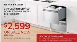 Goemans Appliances FISHER & PAYKEL 24 FULLY INTEGRATED DOUBLE DISHWASHER DISHWASHER offer