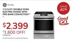 Goemans Appliances GE Profile 7.3 CU. FT. DOUBLE OVEN ELECTRIC RANGE WITH PRO BAKE CONVECTION offer