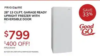 Goemans Appliances Frigidaire 28 13 CU. FT. GARAGE READY UPRIGHT FREEZER WITH REVERSIBLE DOOR offer