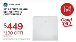 Goemans Appliances GE 32 7.0 CU. FT. MANUAL DEFROST WHITE CHEST FREEZER offer