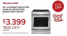 Goemans Appliances KitchenAid 30 4-ELEMENT INDUCTION SLIDE-IN CONVECTION RANGE WITH AIR FRY offer