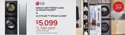 Goemans Appliances LG SINGLE UNIT FRONT LOAD WASHTOWER + STYLER STEAM CLOSET offer