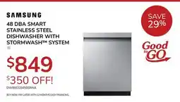 Goemans Appliances SAMSUNG 48 DBA SMART STAINLESS STEEL DISHWASHER WITH STORMWASH SYSTEM offer