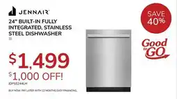 Goemans Appliances JENNAR 24 BUILT-IN FULLY INTEGRATED, STAINLESS STEEL DISHWASHER offer