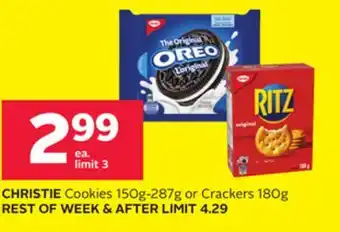 Rexall CHRISTIE Cookies 150g-287g or Crackers 180g offer
