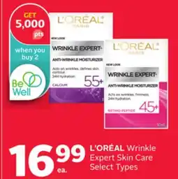 Rexall L'ORÉAL Wrinkle Expert Skin Care offer
