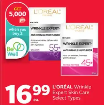 Rexall L'ORÉAL Wrinkle Expert Skin Care offer