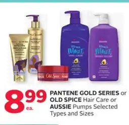 Rexall PANTENE GOLD SERIES or OLD SPICE Hair Care or AUSSIE Pumps offer