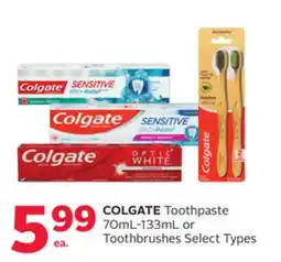 Rexall COLGATE Toothpaste 70mL-133mL or Toothbrushes offer