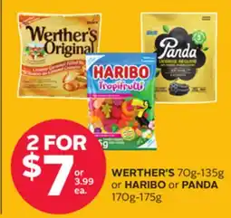 Rexall WERTHER'S 70g-135g or HARIBO or PANDA 170g-175g offer