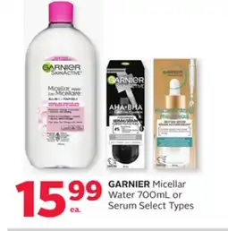 Rexall GARNIER Micellar Water 700mL or Serum offer