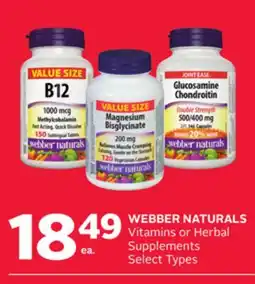 Rexall WEBBER NATURALS Vitamins or Herbal Supplements offer
