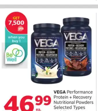 Rexall VEGA Performance Protein + Recovery Nutritional Powders offer
