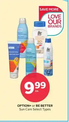 Rexall OPTION+ or BE BETTER Sun Care offer