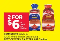 Rexall DEMPSTER'S White or 100% Whole Wheat Bread offer