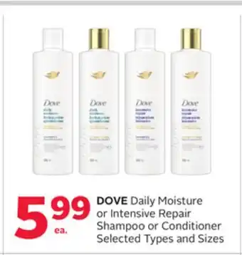 Rexall DOVE Daily Moisture or Intensive Repair Shampoo or Conditioner offer