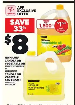Independent City Market NO NAME CANOLA OR VEGETABLE OIL, 3 L offer