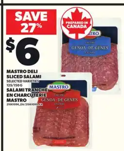 Independent City Market MASTRO DELI SLICED SALAMI, 125/150 G offer