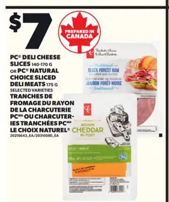 Independent City Market PC DELI CHEESE SLICES 140-170 G OR PC NATURAL CHOICE SLICED DELI MEATS 175 G offer
