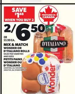 Independent City Market MIX & MATCH WONDER OR D'ITALIANO ROLLS SANDWICH ROLLS offer