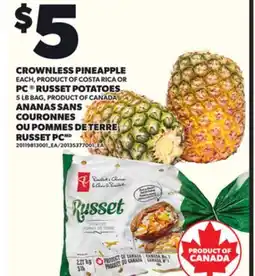 Independent City Market CROWNLESS PINEAPPLE EACH, OR PC RUSSET POTATOES 5 LB BAG offer